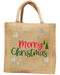 Natural Christmas Burlap Bags