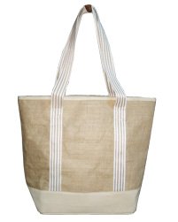 Jute Canvas Beach Tote Bags