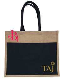 Black Pocket Jute Promotional Bags