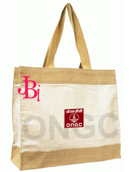Promotional Jute Bags with canvas body and logo print