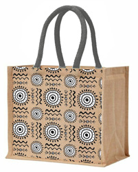 Tribal Design Print Jute Shopping Bag Manufacturers