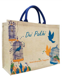 Birds Print Jute Shopping Bag Manufacturers