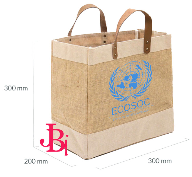 Jute Market Bags with Leather Handle