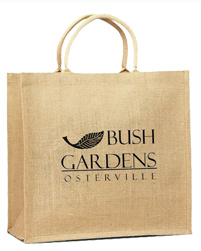 Logo Print Jute Shopping Bag