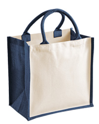 Canvas Panel Jute Shopping Bags